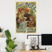 Alfons Mucha Art Nouveau Bier und Poster (Heimbüro)