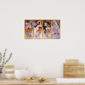 Alfons Mucha Art Nouveau Four Seasons Malerei Poster (Küche)