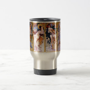 Alfons Mucha Art Nouveau Mädchen Malerei Reisebecher