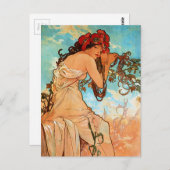 Alfons Mucha Art Nouveau Sommer Malerei Postkarte (Vorne/Hinten)