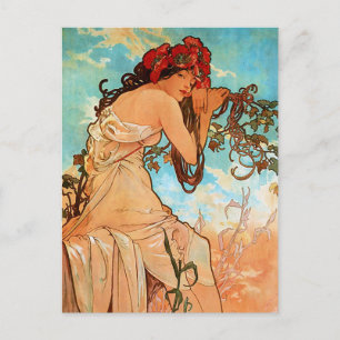Alfons Mucha Art Nouveau Sommer Malerei Postkarte