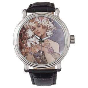 Alfons Mucha: Blume Armbanduhr