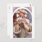 Alfons Mucha: Blume Postkarte (Vorne/Hinten)