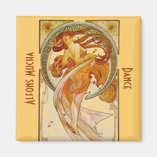 Alfons Mucha Dance Vintag Print Magnet (Vorne)