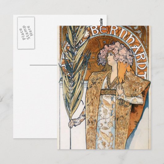 Alfons Mucha Gismonda Postkarte (Vorne/Hinten)