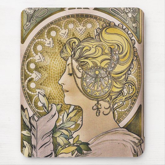 Alfons Mucha, La Plume Mousepad (Vorne)