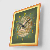 Alfons Mucha ~ Le Lierre 01 ~ Ivy ~ Art Nouveau Quadratische Wanduhr (Winkel)