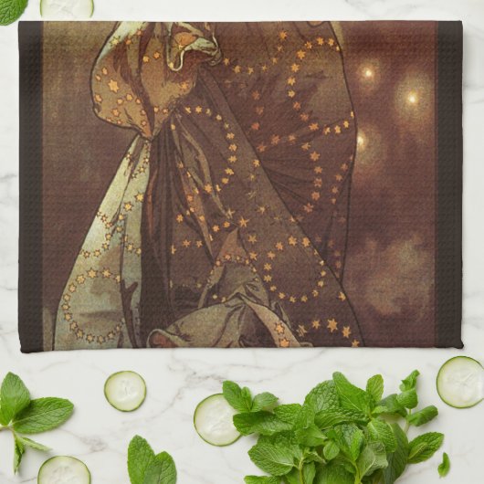 Alfons Mucha: Luna Geschirrtuch (Gefaltet)