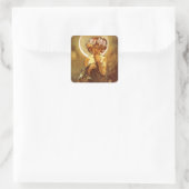 Alfons Mucha: Luna Quadratischer Aufkleber (Tasche)
