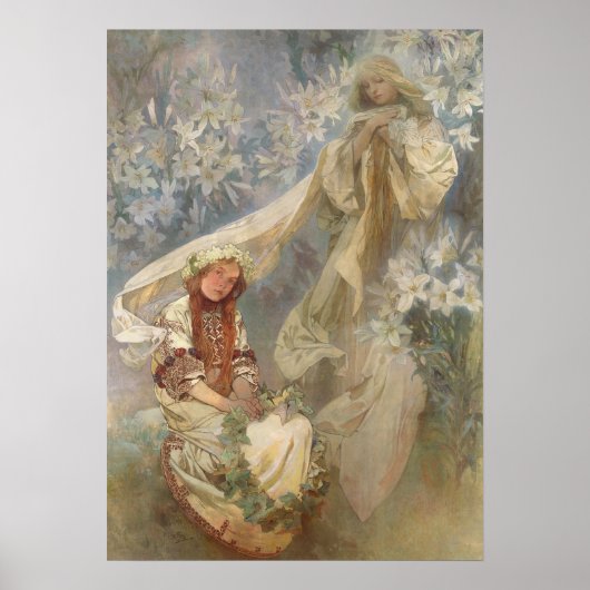 Alfons Mucha - Madonna von den Lilien 1905 Poster (Vorne)