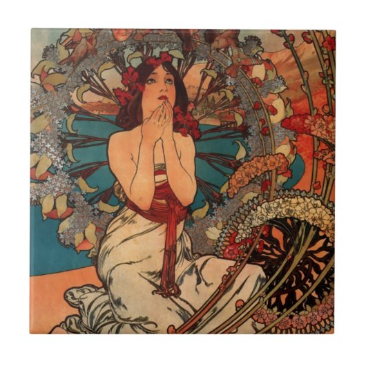 Alfons Mucha Monaco Fliese (Vorderseite)
