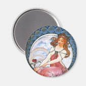 Alfons Mucha: Muse der Malerei Magnet (Vorderseite/Rückseite)