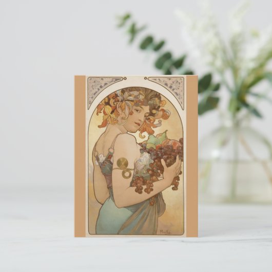 Alfons Mucha - Obst Postkarte (Stehend Vorderseite)