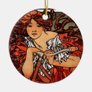 Alfons Mucha Perfecta Keramikornament