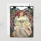 Alfons Mucha Reverie 1897 Postkarte (Vorne/Hinten)