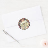 Alfons Mucha Reverie 1897 Runder Aufkleber (Umschlag)