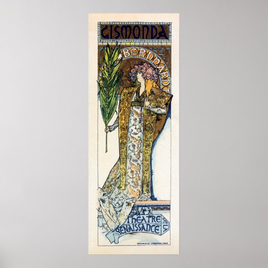 Alfons Mucha Sarah Bernhard senkrechte Banner Poster (Vorne)
