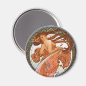 Alfons Mucha: Tanz Magnet (Vorderseite/Rückseite)