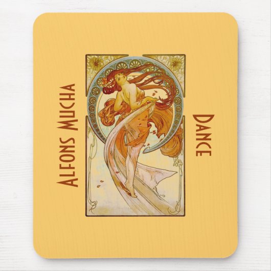 Alfons Mucha Tanz Vintage-Druck-Mauspad Mousepad (Vorne)