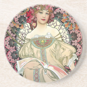Alfons Mucha-Träumerei 1897 Getränkeuntersetzer