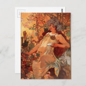 Alfons Mucha - Vier Jahreszeiten - DAS AUTUMN Postkarte (Vorne/Hinten)