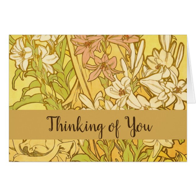 Alfonse Mucha Art Nouveau Lilien Blume (Vorderseite (Horizontal))