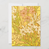 Alfonse Mucha Art Nouveau Lilien Blume Einladung (Rückseite)
