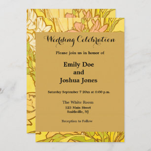 Alfonse Mucha Art Nouveau Lilien Blume Einladung