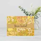 Alfonse Mucha Art Nouveau Lilien Blume Einladung (Stehend Vorderseite)