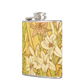 Alfonse Mucha Art Nouveau Lilien Blume Flachmann (Links)