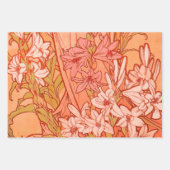 Alfonse Mucha Art Nouveau Lilien Blume Geschenkpapier Set (Vorderseite 3)
