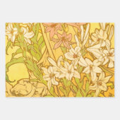 Alfonse Mucha Art Nouveau Lilien Blume Geschenkpapier Set (Vorderseite)