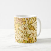 Alfonse Mucha Art Nouveau Lilien Blume Kaffeetasse (VorderseiteRechts)