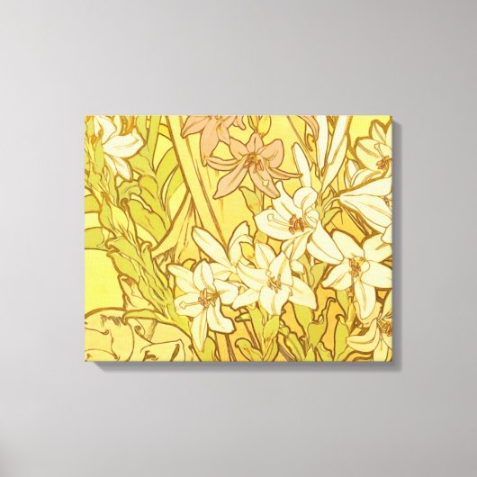 Alfonse Mucha Art Nouveau Lilien Blume Leinwanddruck (Vorderseite)