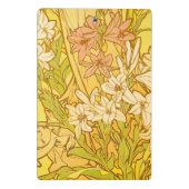 Alfonse Mucha Art Nouveau Lilien Blume Mini Klemmbrett (Rückseite)