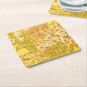 Alfonse Mucha Art Nouveau Lilien Blume Rechteckiger Pappuntersetzer (angewinkelt)