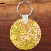 Alfonse Mucha Art Nouveau Lilien Blume Schlüsselanhänger (Vorderseite)