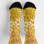 Alfonse Mucha Art Nouveau Lilien Blume Socken (Oben)