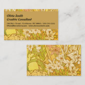 Alfonse Mucha Art Nouveau Lilien Blume Visitenkarte (Vorne/Hinten)