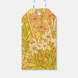 Alfonse Mucha Art Nouveau Lilienblumen Geschenkanhänger