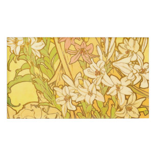 Alfonse Mucha Art Nouveau Lilienblumen Namenschild