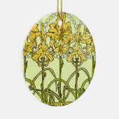 Alfonse Mucha Art Nouveau Lilienmuster Classic Keramik Ornament (Rechts)