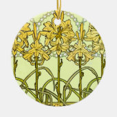 Alfonse Mucha Art Nouveau Lilienmuster Classic Keramik Ornament (Vorne)