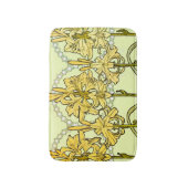 Alfonse Mucha Art Nouveau Lily Floral Pattern Badematte (Vorderseite Vertikal)