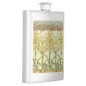 Alfonse Mucha Art Nouveau Lily Floral Pattern Flachmann (Rechts)