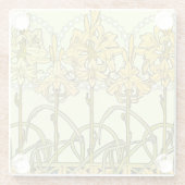 Alfonse Mucha Art Nouveau Lily Floral Pattern Glasuntersetzer (Rückseite)