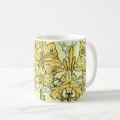 Alfonse Mucha Art Nouveau Lily Floral Pattern Kaffeetasse (VorderseiteRechts)
