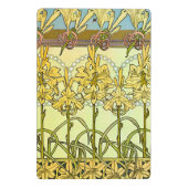 Alfonse Mucha Art Nouveau Lily Floral Pattern Mini Klemmbrett (Rückseite)