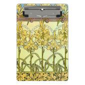 Alfonse Mucha Art Nouveau Lily Floral Pattern Mini Klemmbrett (Vorderseite)