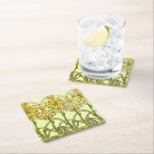 Alfonse Mucha Art Nouveau Lily Floral Pattern Rechteckiger Pappuntersetzer (Vor Ort)